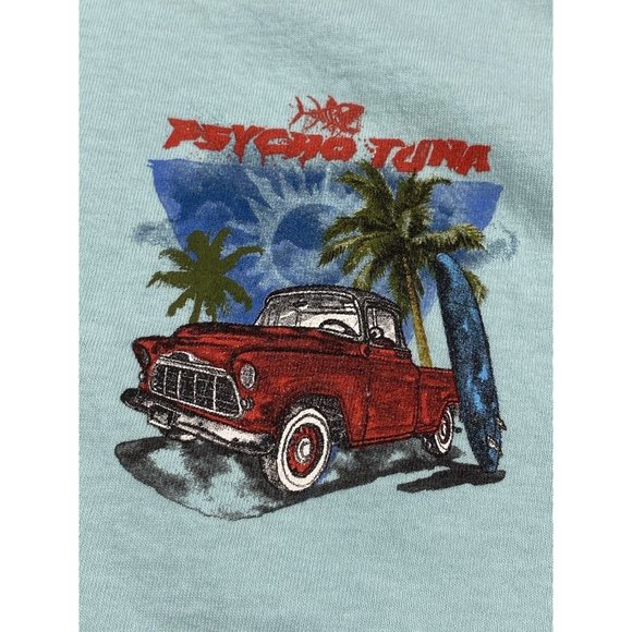 Psycho Tuna Paradise Green T-shirt Size M Classic Truck & Surfboard Longboard - Picture 7 of 10